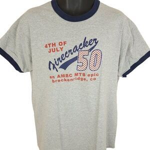Firecracker 50 MTB Race T Shirt Vintage Y2K Breckenridge Colorado Mountain Bike